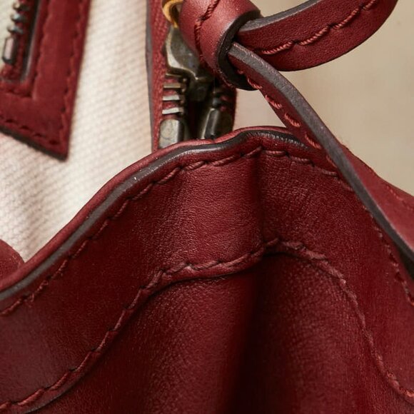 GUCCI Red Leather Tote Bag - Picture 10 of 16